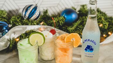 Top Mocktail Bars in Atlanta for Flavorful Non-Alcoholic Drinks 17 a bottle of lemonade next to three glasses of lemonade mocktail bar atlanta